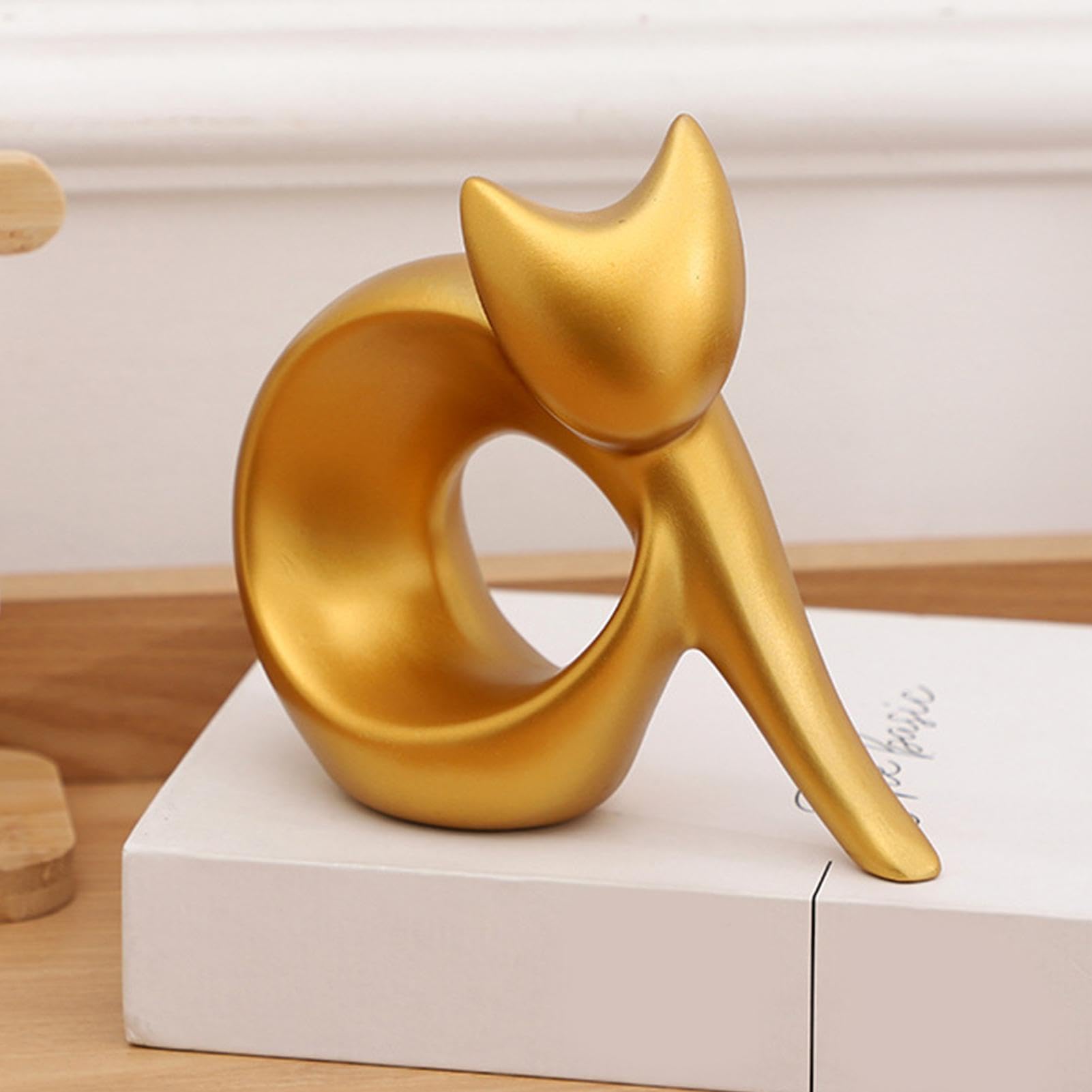 Amazon.co.jp: 抽象的な猫の像|猫のミニマリスト彫刻|アート子猫の彫刻